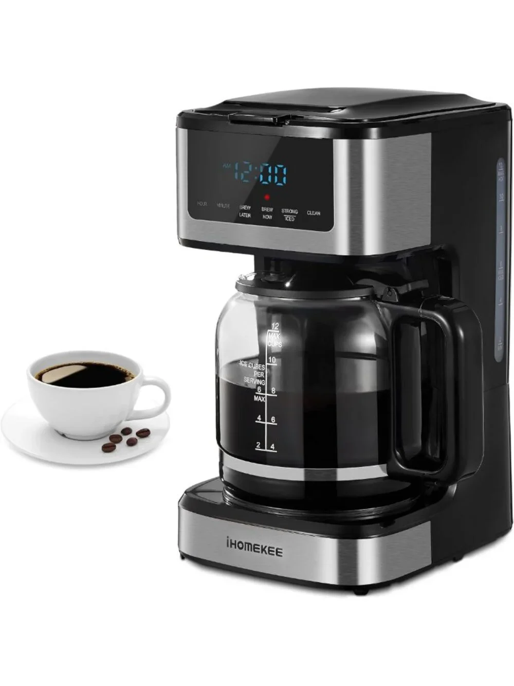 Programmable 12-Cup Drip Coffee Maker | Regular & Strong Brew, Iced Coffee